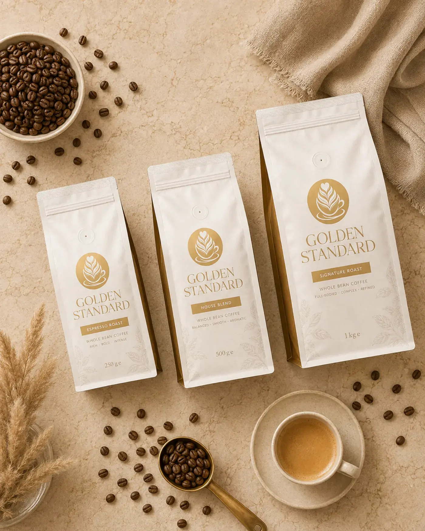 Golden Standard Coffee — Espresso Roast 250 g, House Blend 500 g i Signature Roast 1 kg, cijelo zrno
