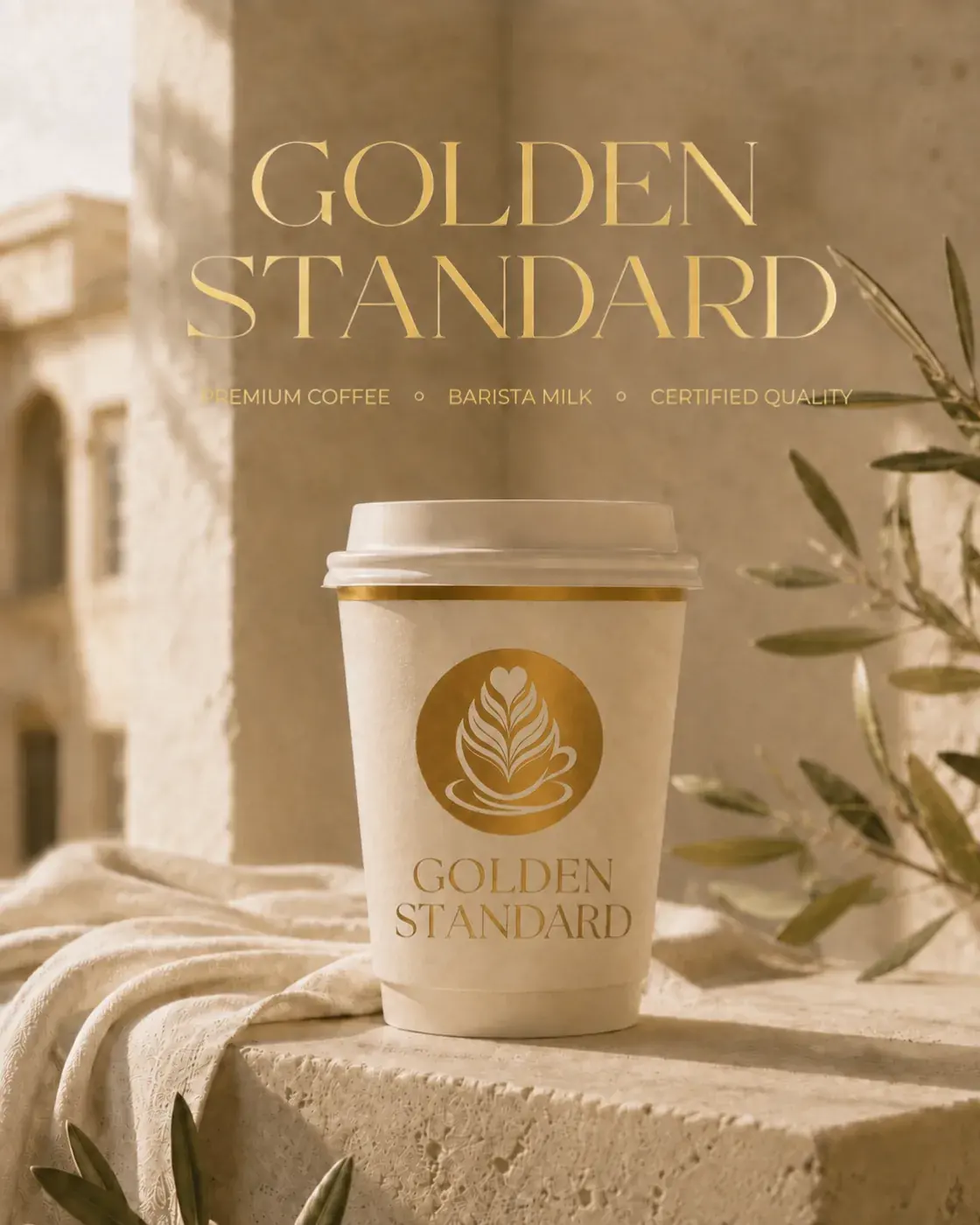 Golden Standard Coffee-to-go-Becher – Premium Coffee, Barista Milk, Certified Quality
